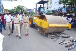 modified silencers destroyed in Hanamkonda