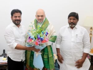 CM Revanth Reddy, Deputy CM Bhatti meets Amit Shah.