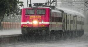 Train Track in Rain Water