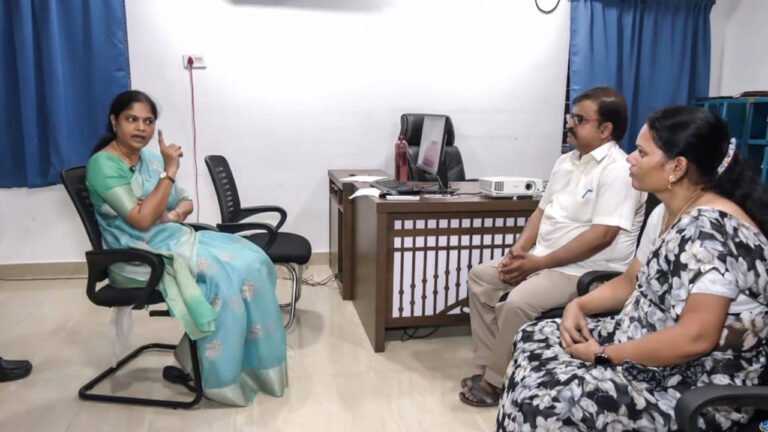 Telangana-WCC-Nerella-Sharada-angry-on-Sri-Chaitanya-Mahila-College-in-Madapur