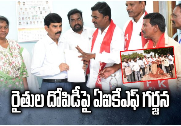 AIKF demands ₹25,000 price for chilli at Warangal Enumamula market, alleging farmer exploitation and trader syndicate issues.