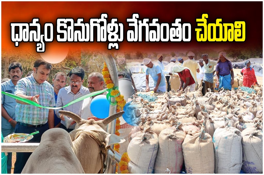 Collector Sandeep Kumar Jha reviewed livestock welfare camps and directed speedy paddy procurement in Jangaon.