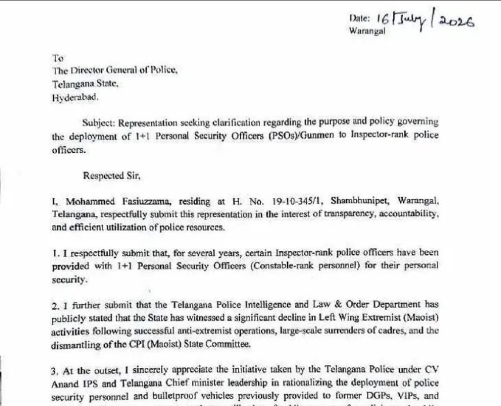 Warangal CP Security Reduction