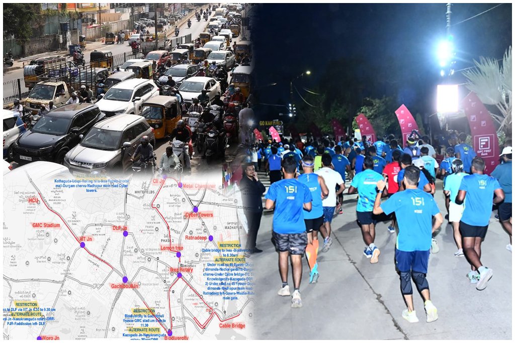 Hyderabad 10K Run Traffic